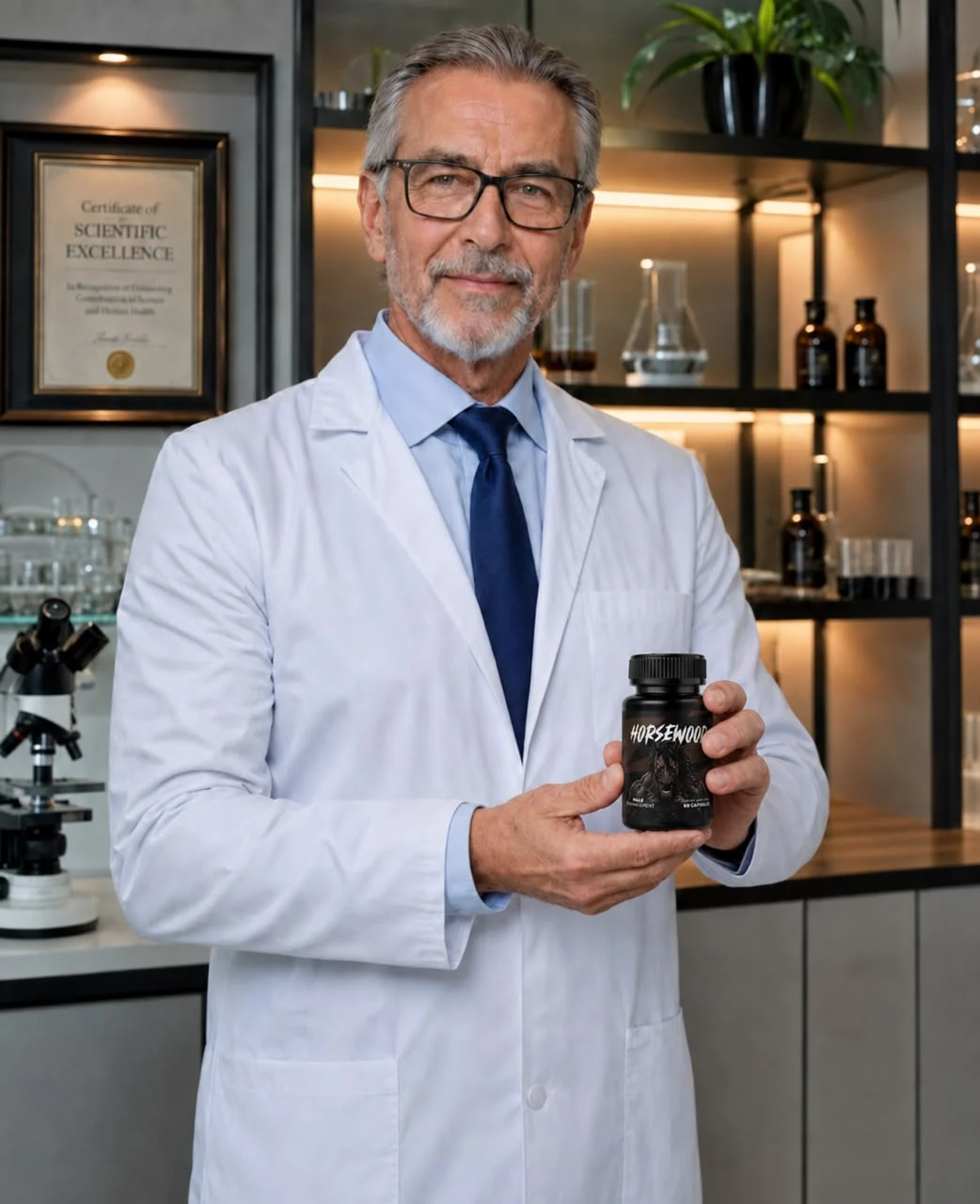 Researcher reviewing supplement study data
